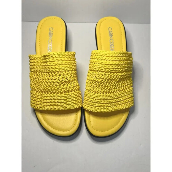 Cabin Creek Yellow Mesh Slide On Sandals NEW SZ 6M - Picture 2 of 7